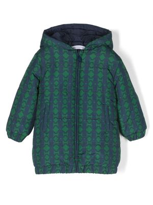 Roberto Cavalli Junior doudoune à logo en jacquard - Vert