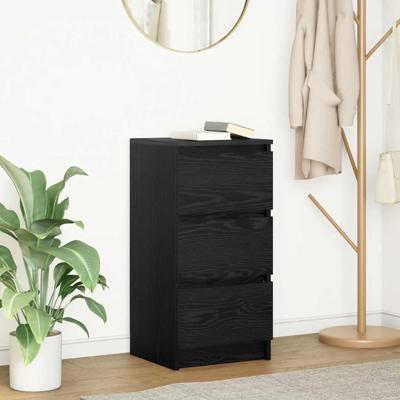 Dressoir 37,5x35x76 cm spaanplaat zwart eikenkleurig