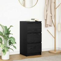 Dressoir 37,5x35x76 cm spaanplaat zwart eikenkleurig