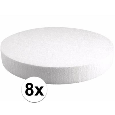Piepschuim vormen schijf - 8x - Dia 30 cm breed en 4 cm dik - hobby figuren artikelen