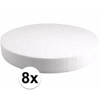 Piepschuim vormen schijf - 8x - Dia 30 cm breed en 4 cm dik - hobby figuren artikelen