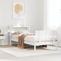 Bedframe zonder matras massief grenenhout wit 75x190 cm