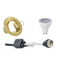 LED Spot Set - Trion - GU10 Fitting - Dimbaar - Inbouw Rond - Mat Goud - 6W - Warm Wit 3000K - Kantelbaar Ø83mm - thumbnail