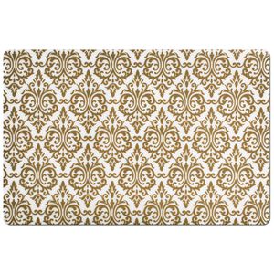 Set van 2x stuks rechthoekige placemats met gouden barok print 43,5 x 28,5 cm - Placemats