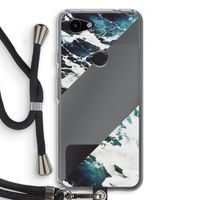 Golven: Pixel 3a Transparant Hoesje met koord Golven: Pixel 3a Transparant Hoesje met koord