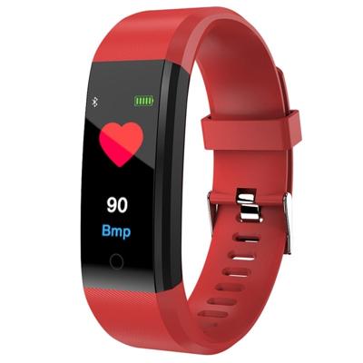 ID115 plus Slimme armband fitness hartslag monitor bloeddruk stappenteller gezondheid Running Sport SmartWatch voor IOS Android (rood)