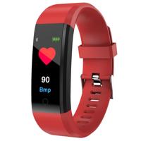 ID115 plus Slimme armband fitness hartslag monitor bloeddruk stappenteller gezondheid Running Sport SmartWatch voor IOS Android (rood)