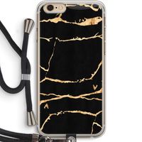 Gouden marmer: iPhone 6 PLUS / 6S PLUS Transparant Hoesje met koord