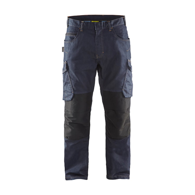 Blåkläder Service werkbroek denim 14971141 | Marineblauw/Zwart | Maat 60 - 7330509554838