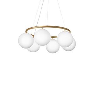 Nuura Miira 6 Circular Hanglamp - Messing - Opaal