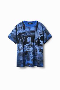 T-shirt collage aliens - BLUE - M