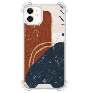 iPhone 11 siliconen shockproof hoesje - Abstract terracotta