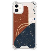 iPhone 11 siliconen shockproof hoesje - Abstract terracotta