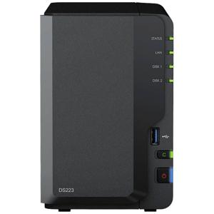 Synology DiskStation DS223 NAS-serverbehuizing 0 GB 2 Bay USB 3.2 Gen 1 front aansluiting (USB 3.0), Synology hard- en software, Hardwarematige codering,