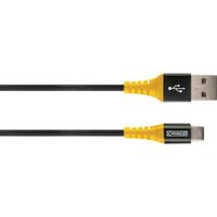 Schwaiger USB-kabel USB 2.0 USB-A stekker, USB-C stekker 1.20 m Zwart, Geel Scheurbestendig WKUC10 511 - thumbnail