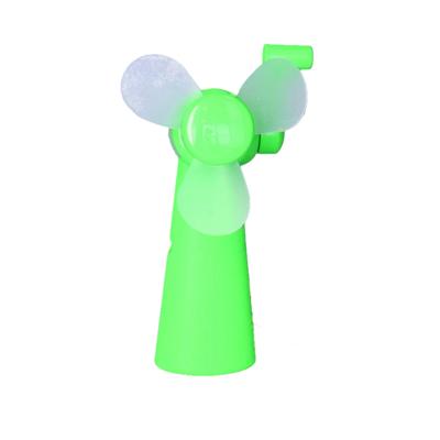 Mini ventilator/handventilator - 11 cm - met draaimechaniek - Groen - Verkoeling in zomer