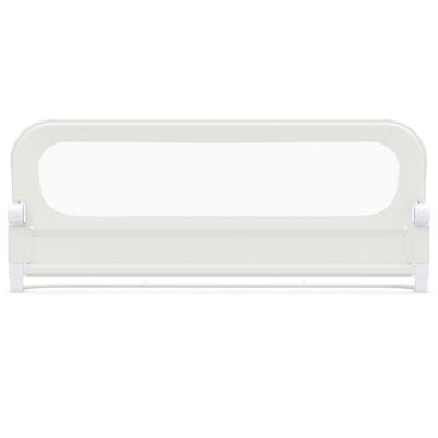 Opvouwbaar Bedhekje voor Peuters Verstelbaar Babybedhekje met Afneembare Oxford-Stofbekleding en Stevig U-vormig Frame Valbeveiliging met Y-vormig Gordelsysteem en Gesp-L-Wit