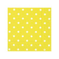 40x Polka Dot 3-laags servetten geel met witte stippen 33 x 33 cm