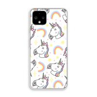 Rainbow Unicorn: Pixel 4 Transparant Hoesje