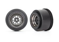 Traxxas Wheels, Weld Satin Black Chrome (rear) (2) (TRX-9473A)