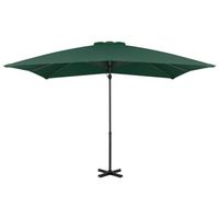 The Living Store Hangende Parasol Groen 250 x 250 x 230 cm - UV-beschermend - Aluminium