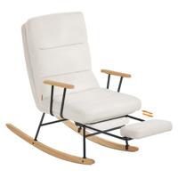 Schommelstoel met verstelbare rugleuning en comfortabel zitvlak, Crèmewit