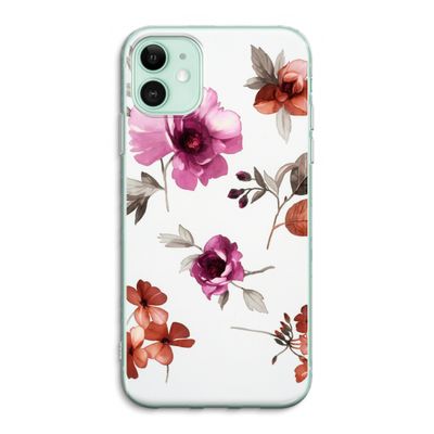 Geschilderde bloemen: iPhone 11 Transparant Hoesje