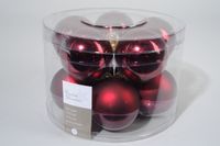 10 kerstballen ossenbloed glans-mat 60 mm - Ksd
