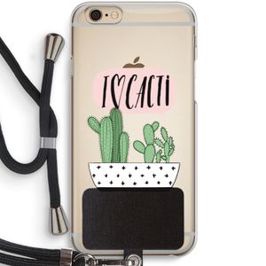 I love cacti: iPhone 6 / 6S Transparant Hoesje met koord