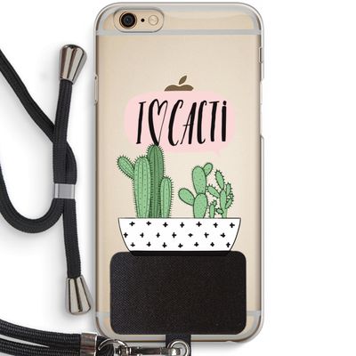I love cacti: iPhone 6 / 6S Transparant Hoesje met koord