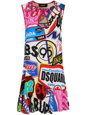 DSQUARED2 robe courte sans manches à imprimé - Rose