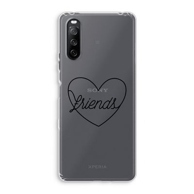 Friends heart black: Sony Xperia 10 III Transparant Hoesje