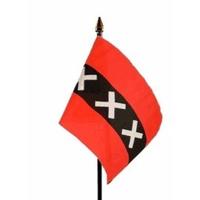 Amsterdam - mini vlaggetje van 10 x 15 cm op stokje - Landen vlag - H27 cm Amsterdam - mini vlaggetje van 10 x 15 cm op stokje - Landen vlag - H27 cm