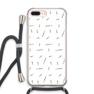 Hipster stripes: iPhone 7 PLUS Transparant Hoesje met koord