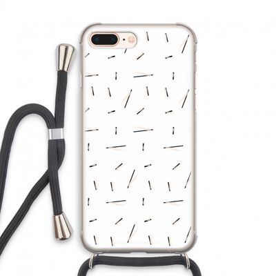 Hipster stripes: iPhone 7 PLUS Transparant Hoesje met koord