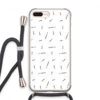 Hipster stripes: iPhone 7 PLUS Transparant Hoesje met koord