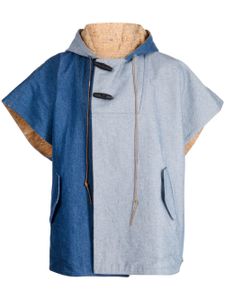 ROMEO HUNTE poncho Varick à design réversible - Bleu