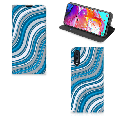 Samsung Galaxy A70 | Hoesje met Magneet | Waves Blue