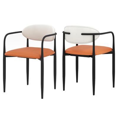 2-delige set Eetkamerstoelen met Gestoffeerde Zitting en Rugleuning Gestoffeerde Stoelen voor de Keuken