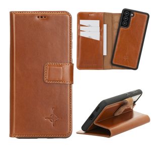 NorthLife - Samsung Galaxy S21 - Lederen Afneembare 2-in-1 bookcase hoes - Cognac