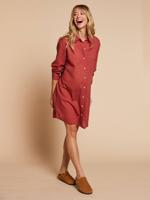 Katoenen nachtjapon voor zwangerschap en borstvoeding ENVIE DE FRAISE terracotta