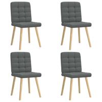 Eetkamerstoelen 4 st stof donkergrijs
