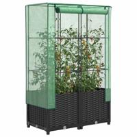 VidaXL Plantenbak verhoogd met kashoes 80x40x138 cm rattanlook
