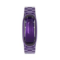 Mijobs Metal Strap for Original Xiaomi Mi Band 3 & 4 Strap Stainless Steel Bracelet Wristbands Replace Accessories(Purple)