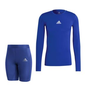 adidas TechFit Trainingsset Lange Mouwen Blauw