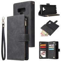 Voor Galaxy Note 9 multifunctionele retro Frosted horizontale Flip lederen draagtas met kaartsleuf & houder & rits portemonnee & foto frame & Lanyard
