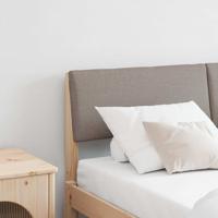 Gestoffeerd hoofdbord Taupe 135 cm Massief grenenhout