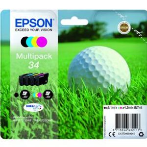 Epson C13T34664020 18.7ml 6.1ml Zwart, Cyaan, Geel inktcartridge