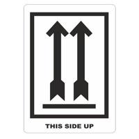 Etiket wit/zwart 70x110mm This Side Up