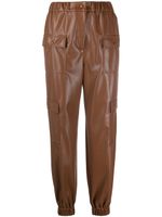 MSGM pantalon à taille haute - Marron
